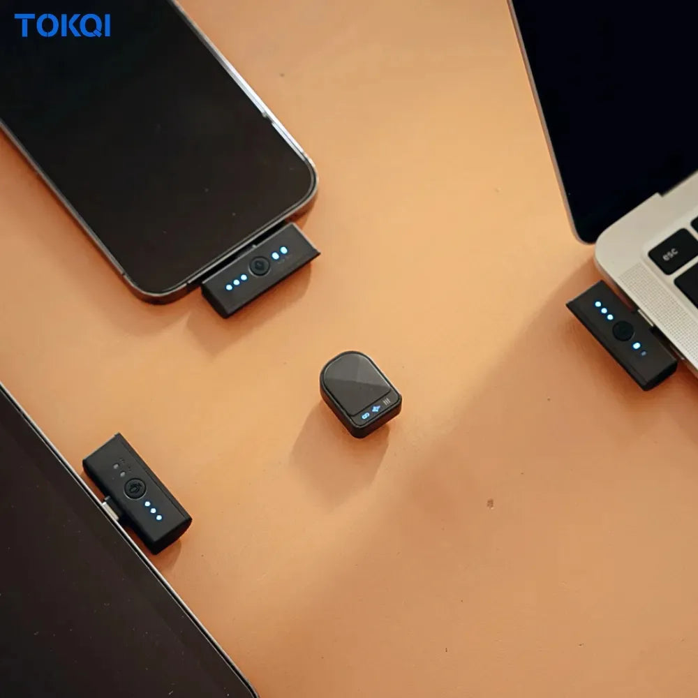 TOKQI H01 Wireless 2-in-1 Magnetic Microphone – ENC Noise Reduction, CD-Level Sound, Type-C & Lightning Compatible