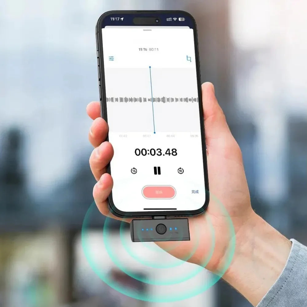 TOKQI H01 Wireless 2-in-1 Magnetic Microphone – ENC Noise Reduction, CD-Level Sound, Type-C & Lightning Compatible