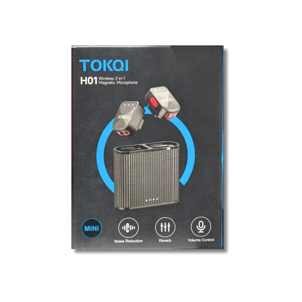 TOKQI H01 Wireless 2-in-1 Magnetic Microphone – ENC Noise Reduction, CD-Level Sound, Type-C & Lightning Compatible