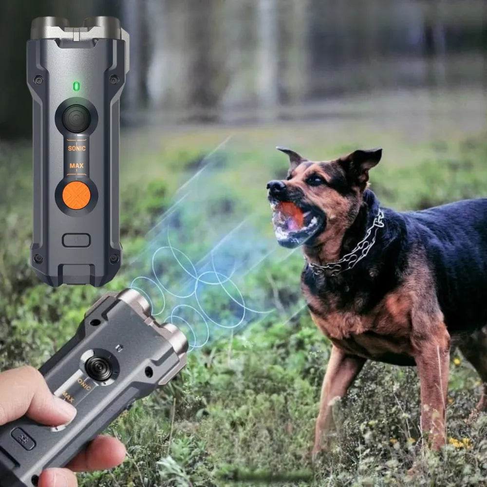 Antibarking Ultrasonic Dog Repeller, 30ft Range, 3-in-1 Bark Control with Dual Ultrasonic Modes & LED Light, USB-C Rechargeable