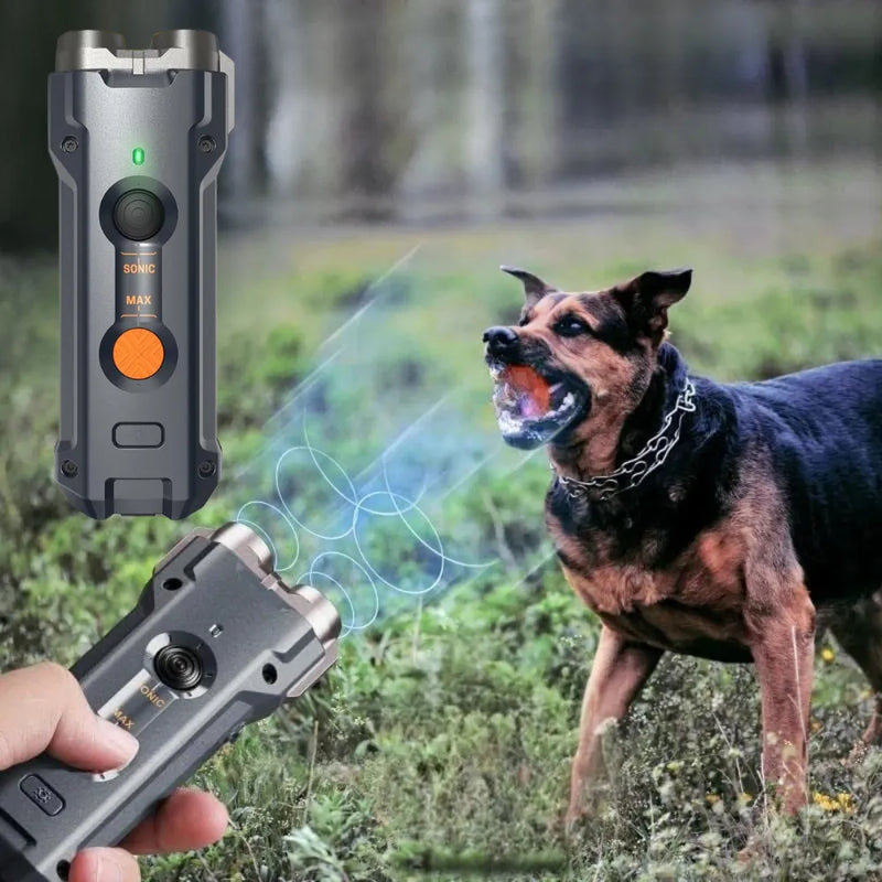 Antibarking Ultrasonic Dog Repeller, 30ft Range, 3-in-1 Bark Control with Dual Ultrasonic Modes & LED Light, USB-C Rechargeable