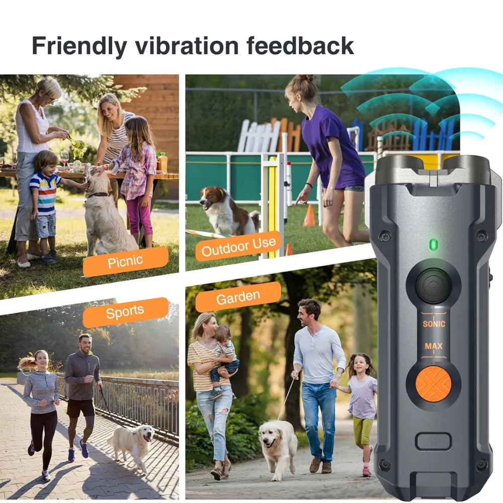 Antibarking Ultrasonic Dog Repeller, 30ft Range, 3-in-1 Bark Control with Dual Ultrasonic Modes & LED Light, USB-C Rechargeable