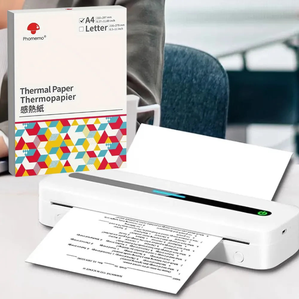 Phomemo Fanfold A4 Thermal Printing Paper,100 Sheets, Lightweight 10gsm, Multipurpose for Portable Printers