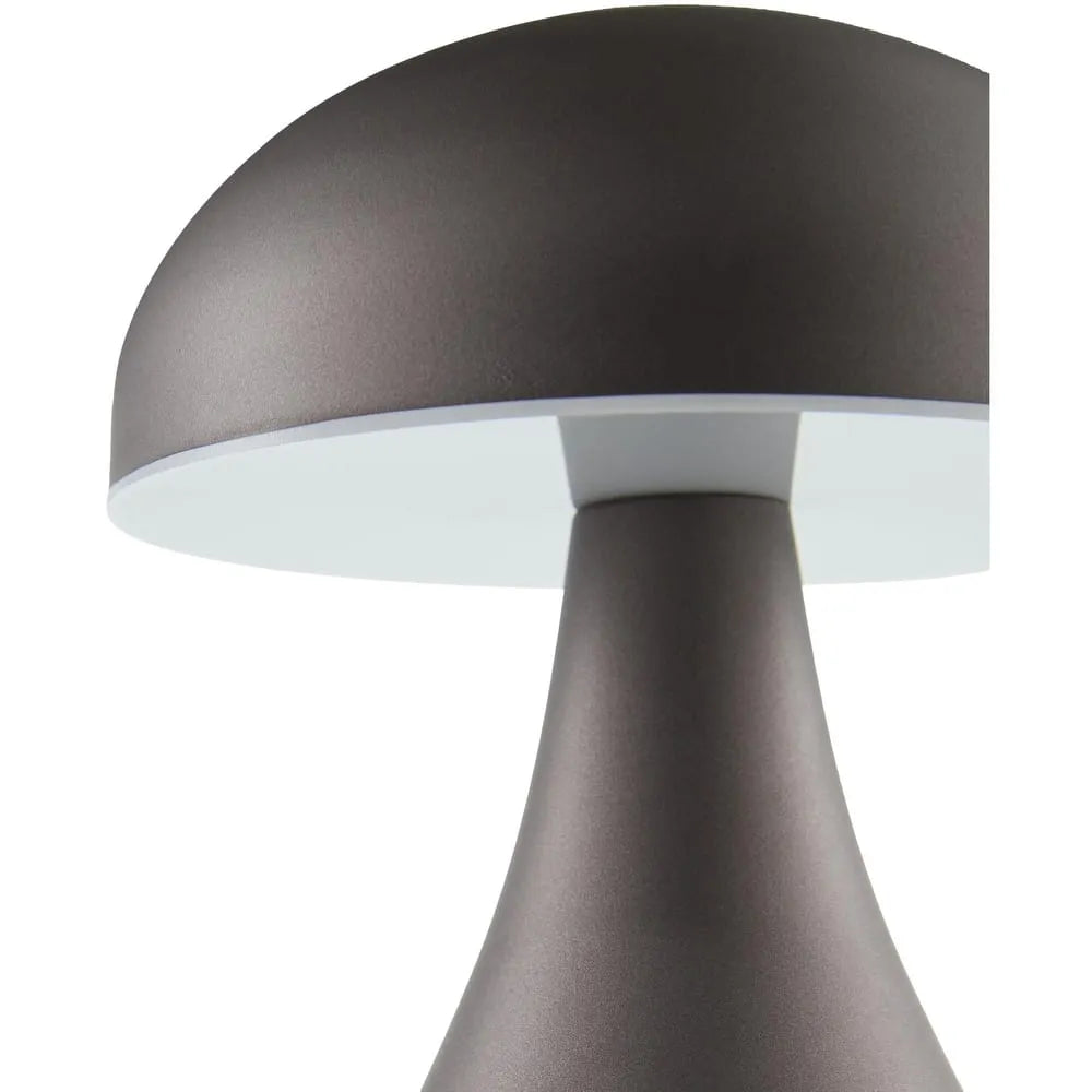 Traditional Mushroom Style Table Lamp With Adjustable Brightness 9in Tall 1200mAh Rechargeable Battery - Brown