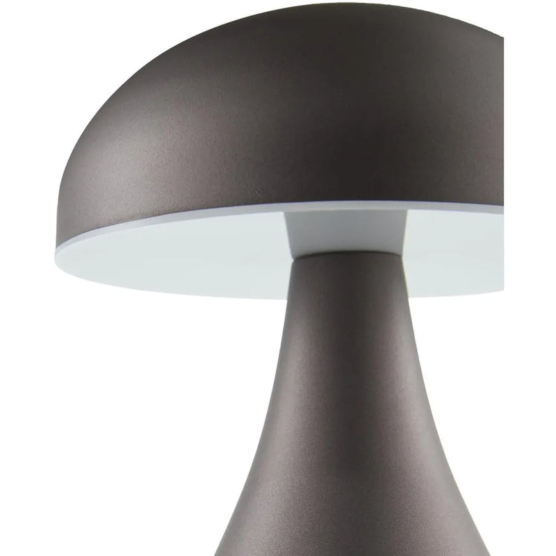 Traditional Mushroom Style Table Lamp With Adjustable Brightness 9in Tall 1200mAh Rechargeable Battery - Brown