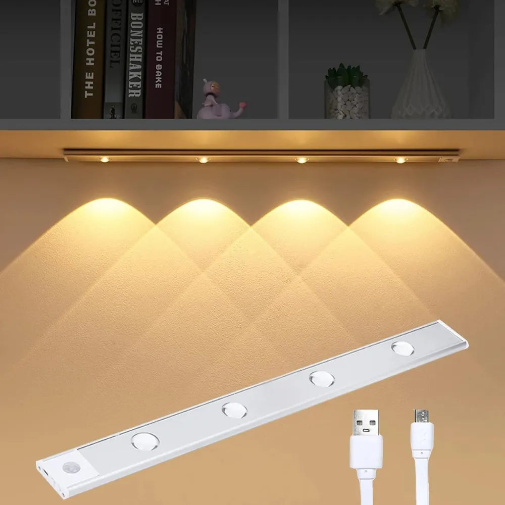 LED Motion Sensor Cabinet Light – USB Rechargeable, 3 Light Modes, Magnetic & Wireless Design