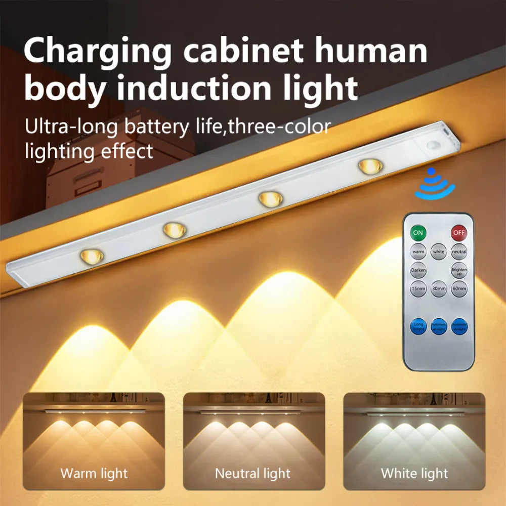 LED Motion Sensor Cabinet Light – USB Rechargeable, 3 Light Modes, Magnetic & Wireless Design