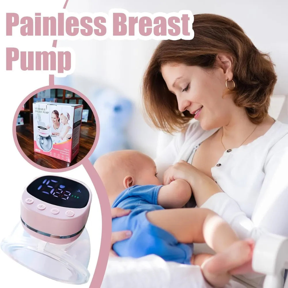 Wearable Electric Breast Pump – 5 Modes & 15 Suction Levels, Low Noise, Portable Milk Extractor with Massage Function