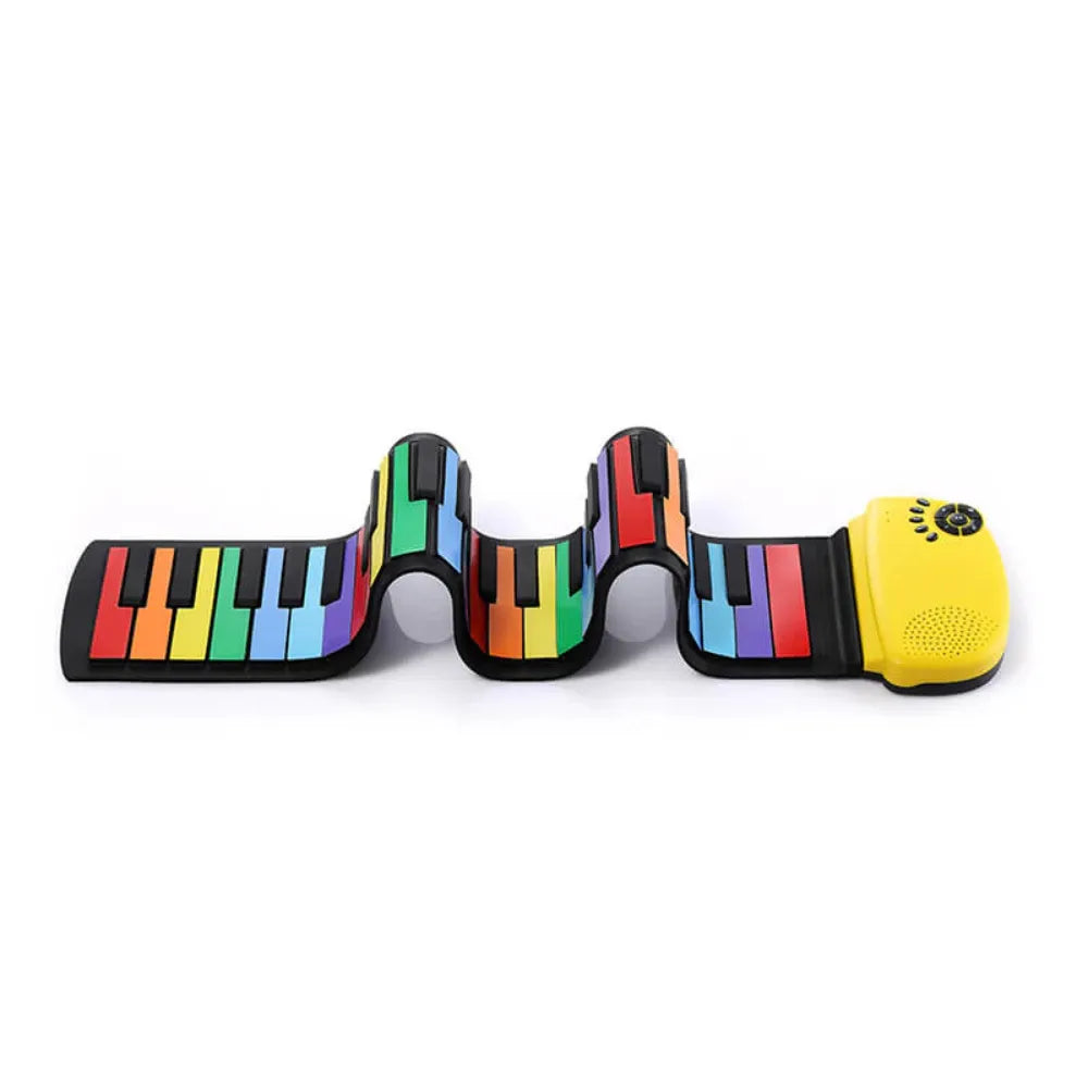 Kid-Friendly Roll Up Piano Pads, Flexible 88-Key Design, USB & Battery Powered, 100 Tones, 100 Rhythms, 14 Demo Songs