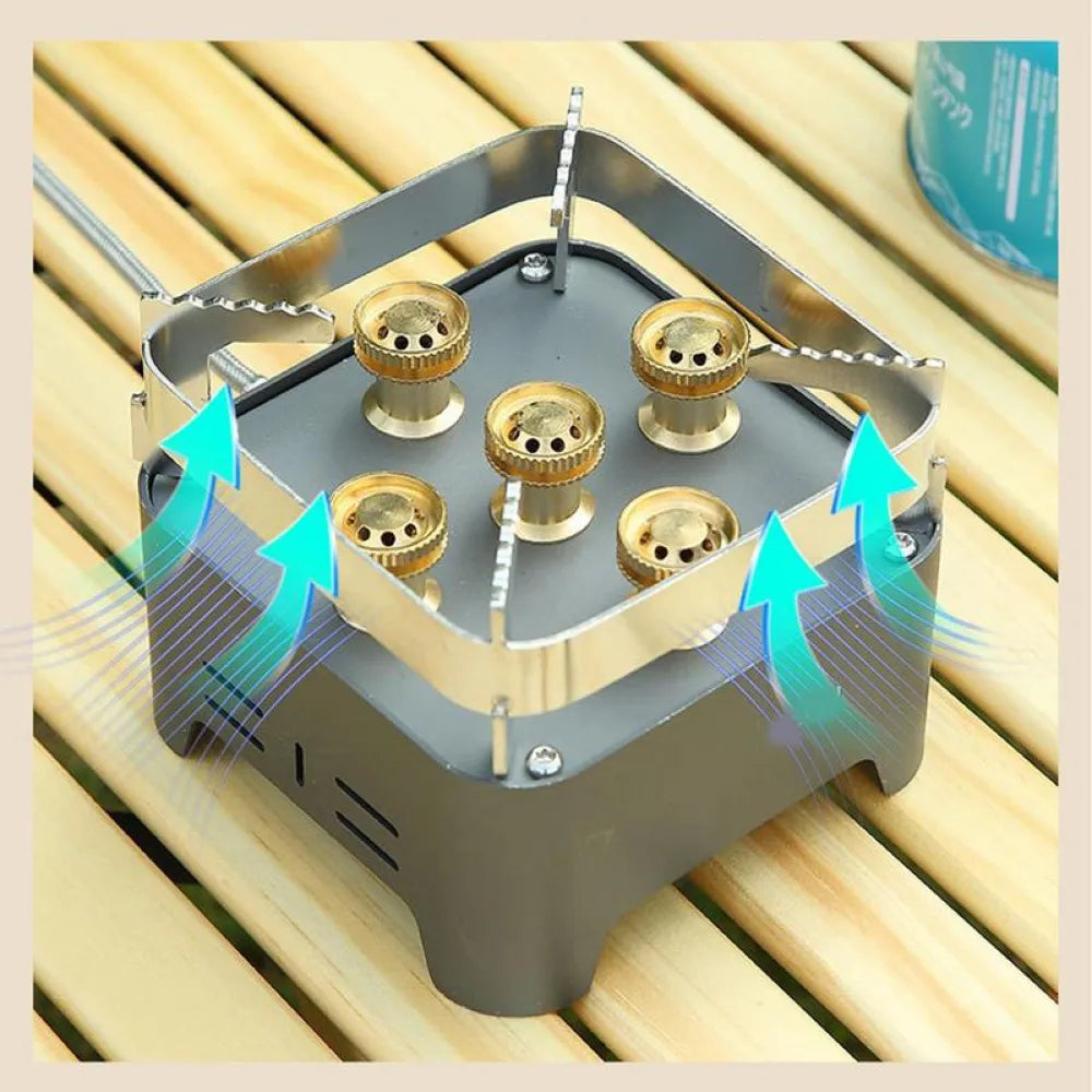 Buerk Portable Camping Gas Burner with 5-Core 12000W