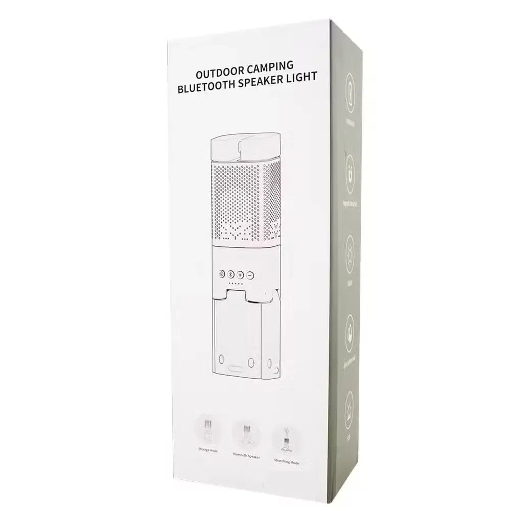 Outdoor Camping Bluetooth Speaker Light with Tripod Stand-Armour with 1400mAh Battery - Yellow