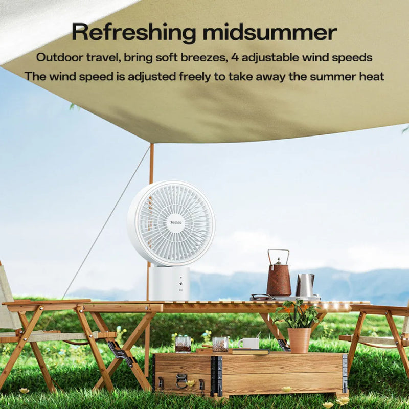 Yesido YF13 3 in 1 Portable Camping Fan with 8000 mAh Battery Type-C Rechargeable