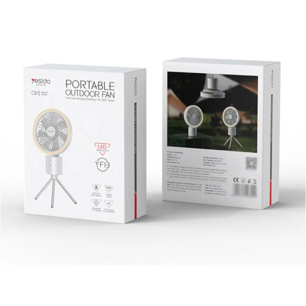 Yesido YF13 3 in 1 Portable Camping Fan with 8000 mAh Battery Type-C Rechargeable