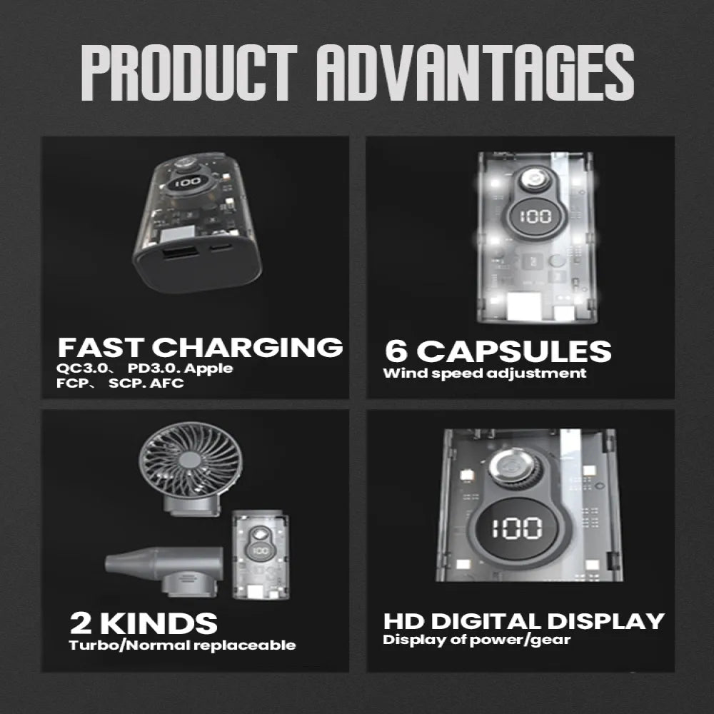 Violent Fan II 2-in-1 Turbo Fan with 10000mAh High-Capacity Battery