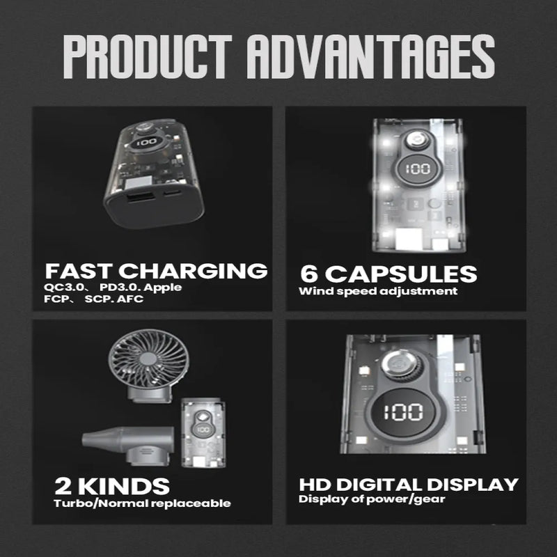 Violent Fan II 2-in-1 Turbo Fan with 10000mAh High-Capacity Battery