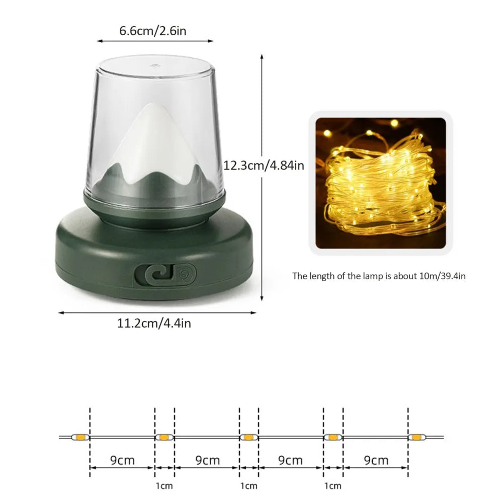 Multifunctional 2-in-1 Retractable LED Lantern Camping String Lights