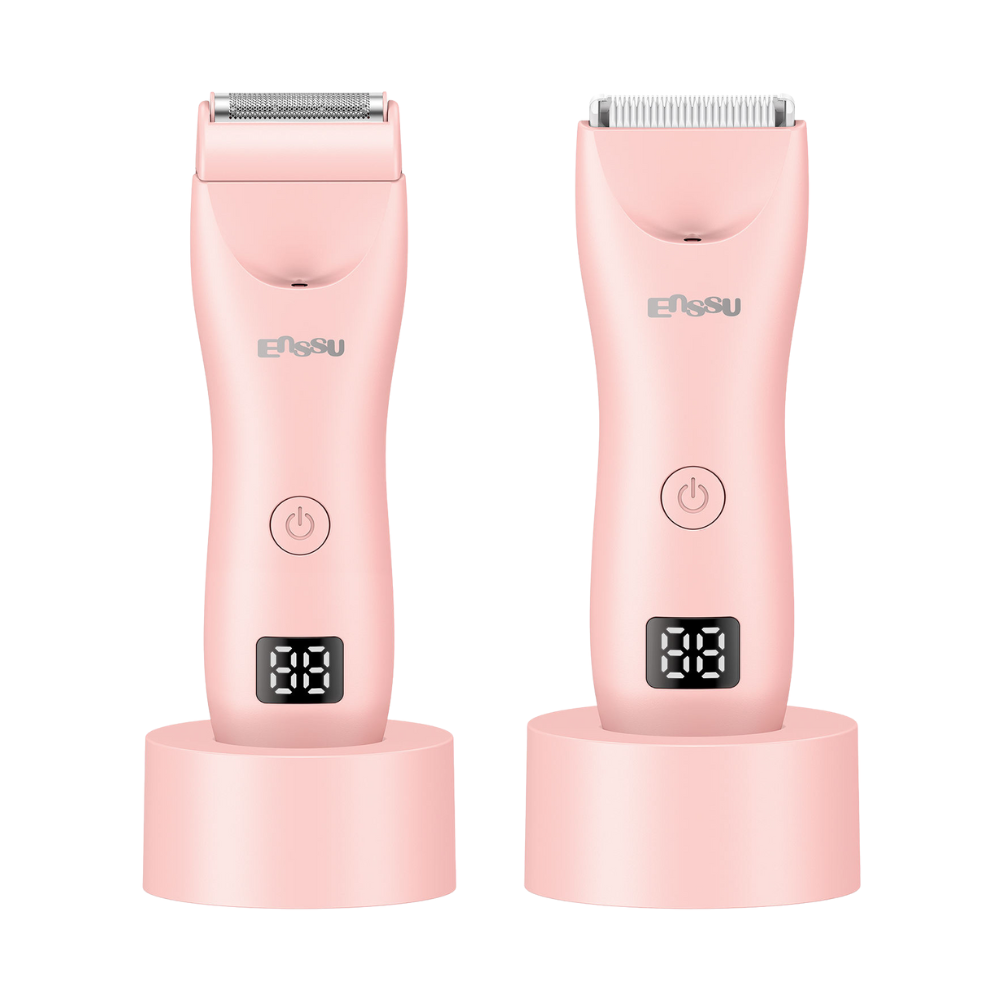 ENSSU Women’s Dual-Head Electric Shaver, Twin Blade Bikini Trimmer, Rechargeable Hair Removal for Face, Legs & Body