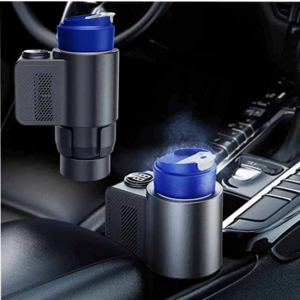 Car Cup Holder, 2-in-1 Drink Cooler & Warmer, Rapid Temperature Control (32–140°F), 300mL , 12–24V for Car, Office & Travel
