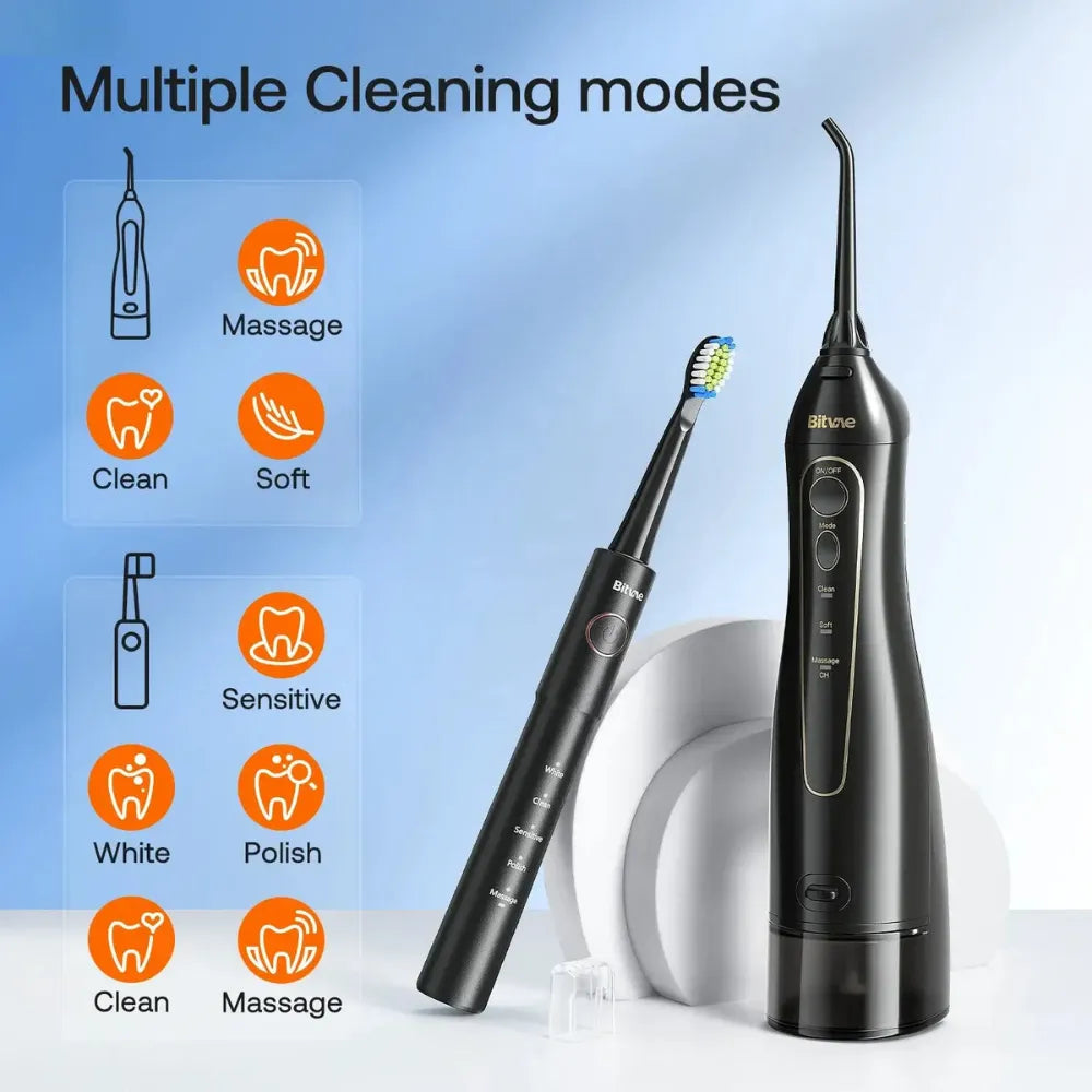 BITVAE Rechargeable Electric Toothbrush with Water Flosser, 2-in-1 Cordless Oral Care Kit, 5 Brushing Modes