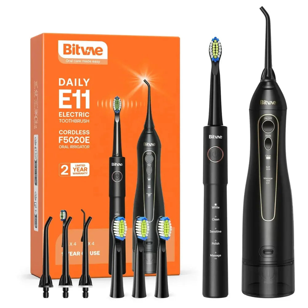 BITVAE Rechargeable Electric Toothbrush with Water Flosser, 2-in-1 Cordless Oral Care Kit, 5 Brushing Modes