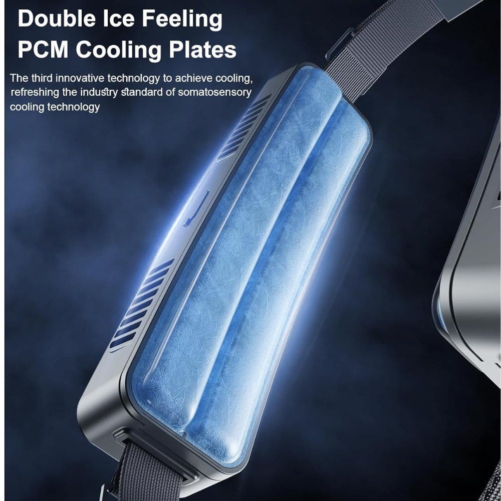Portable Cooling Belt Fan F79, USB Rechargeable 5000mAh Body Air Conditioner, 6000rpm Turbo Airflow