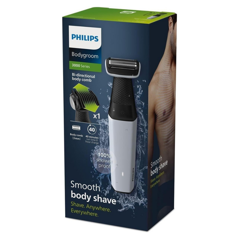 Philips Bodygroom Series 3000, Showerproof Groin & Body Trimmer with Bidirectional Trimmer