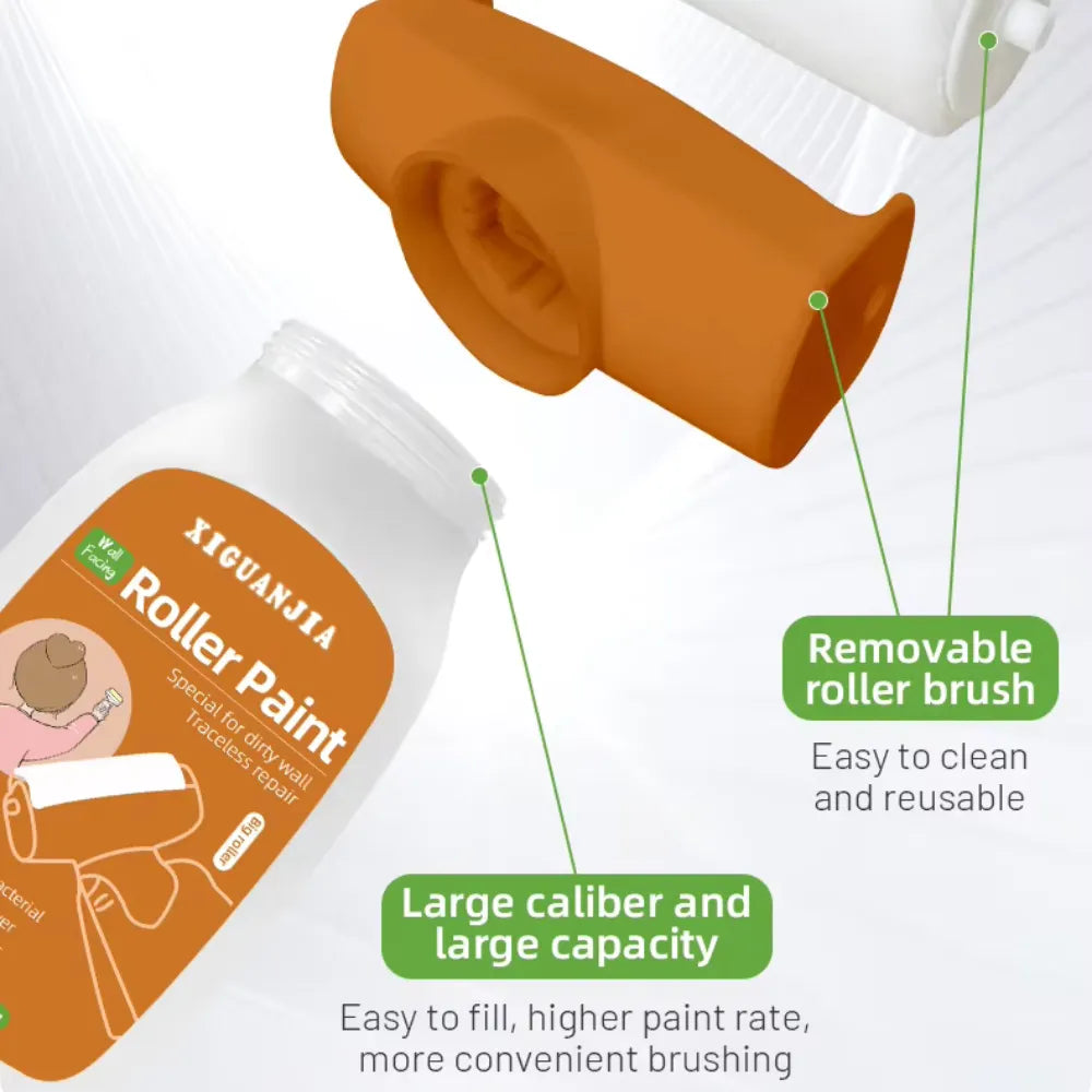 XIGUANJIA Wall Repair Roller Brush with Built-in Paint – 2-in-1 Drywall Mending Tool - 2PC