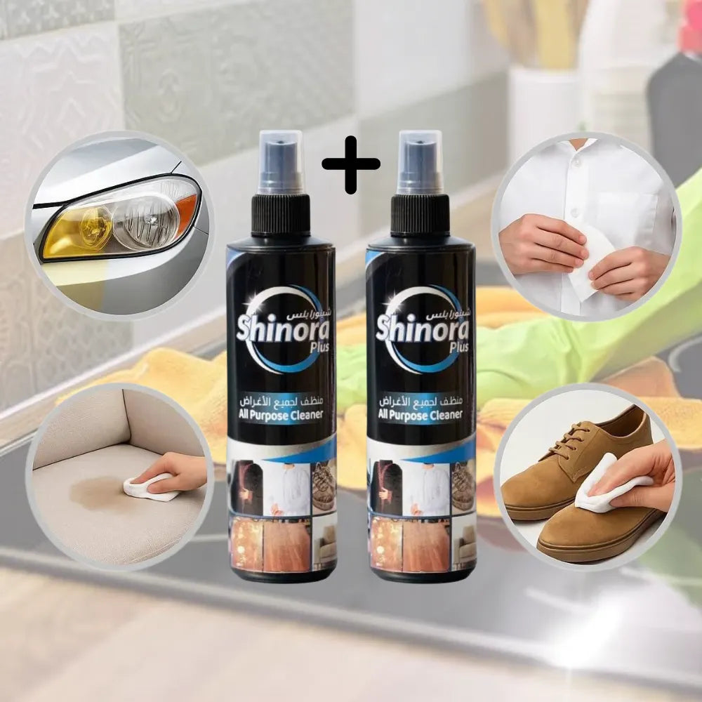 Shinora Plus All Purpose Multi Cleaner 250ml X 2, Professional Stain Remover for Fabric, Metal, Plastic, Upholstery & Headlights