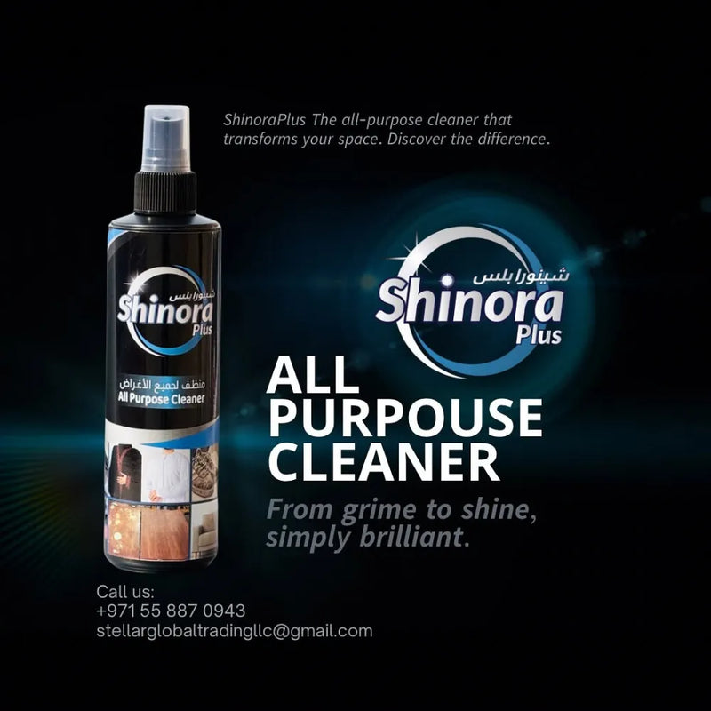 Shinora Plus All Purpose Multi Cleaner 250ml X 2, Professional Stain Remover for Fabric, Metal, Plastic, Upholstery & Headlights