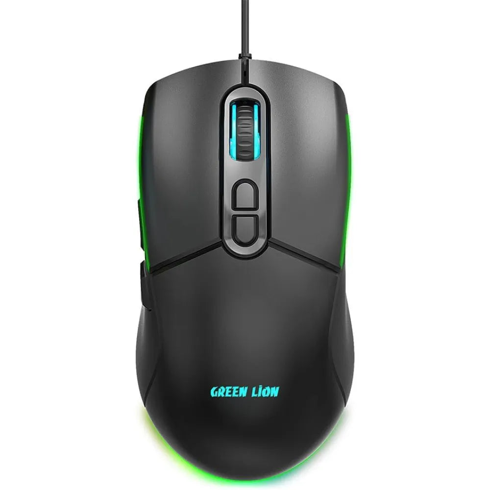 Green Lion GK-400 RGB Gaming Keyboard & Mouse Combo, 7-Color Backlight, 10 Multimedia Keys, Adjustable DPI