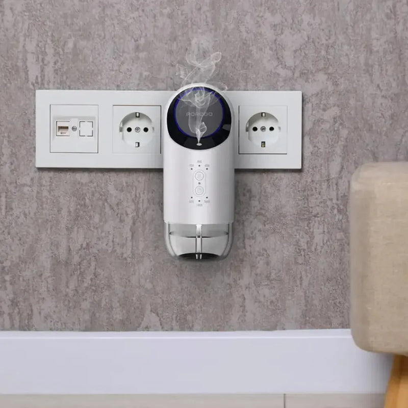 Porodo Lifestyle Wall Plug-In Essential Oil Diffuser 120mL with Mist Interval & Timer Settings, Waterless Diffusion