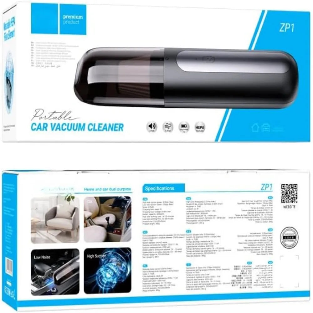 Hoco ZP1 Portable Car Vacuum Cleaner 55W Motor 4000mAh Rechargeable Battery