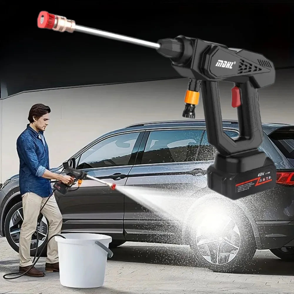 MDHL Cordless Portable High Pressure Washer, 48V Rechargeable Battery, Powerful Car Washing Machine & Garden Watering Tool