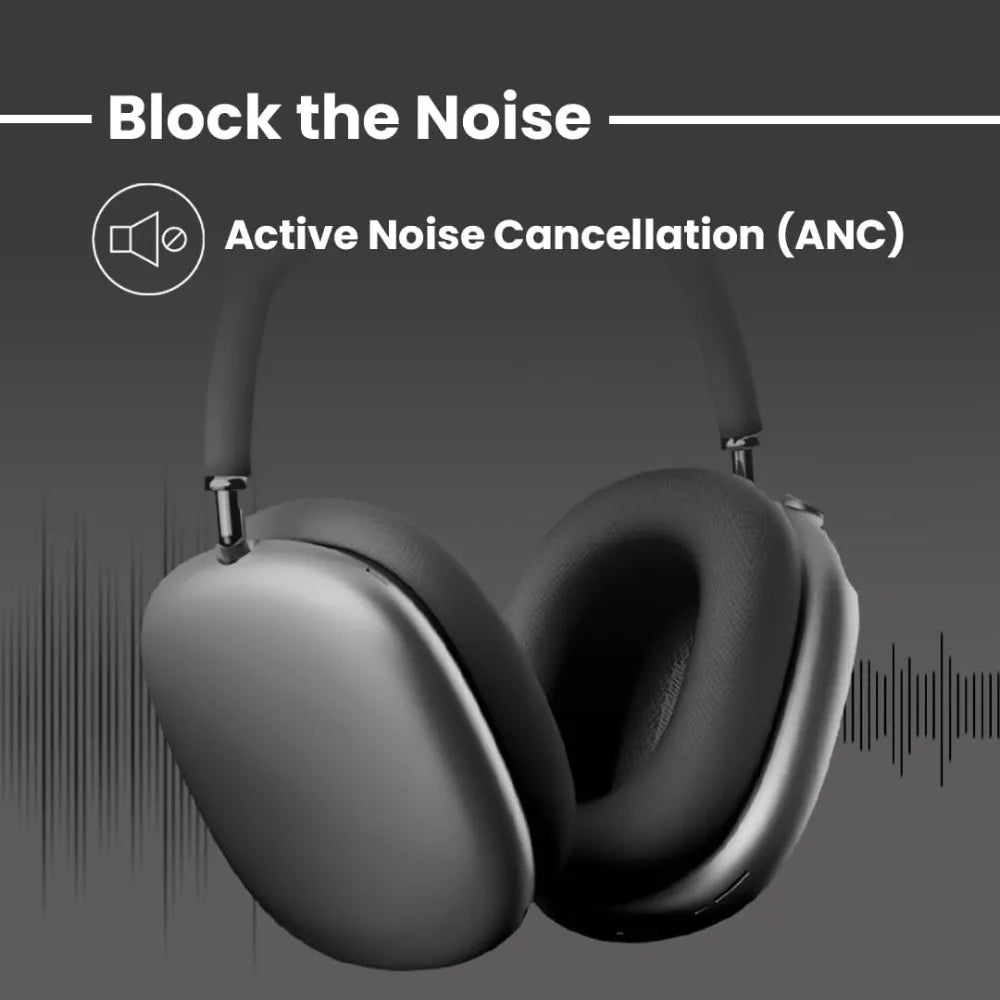 Green Lion Encore Max Wireless Headphones with Active Noise Cancellation, Detachable Ear Cushions, 12h Playtime