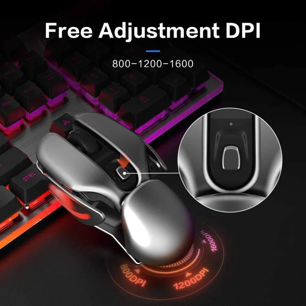 Green Lion G266 Beetles Metal Mouse, Wireless Ergonomic Mouse with Multiple DPI (800–4800), 48Hrs Battery, Type-C