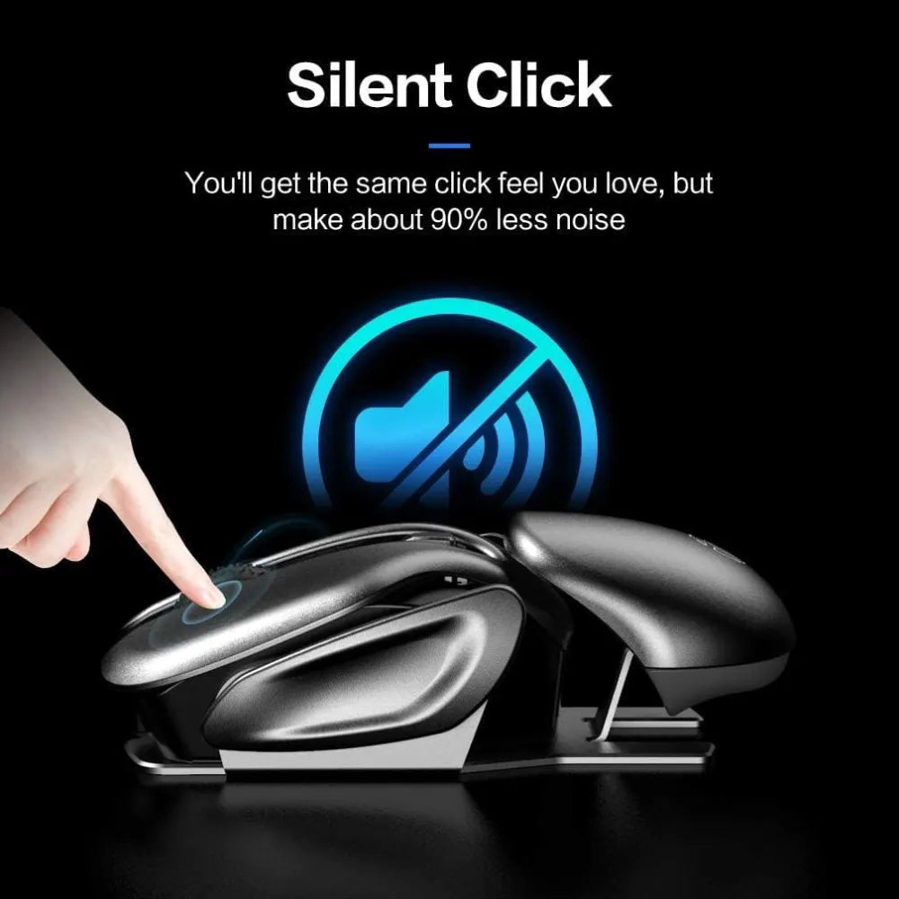 Green Lion G266 Beetles Metal Mouse, Wireless Ergonomic Mouse with Multiple DPI (800–4800), 48Hrs Battery, Type-C