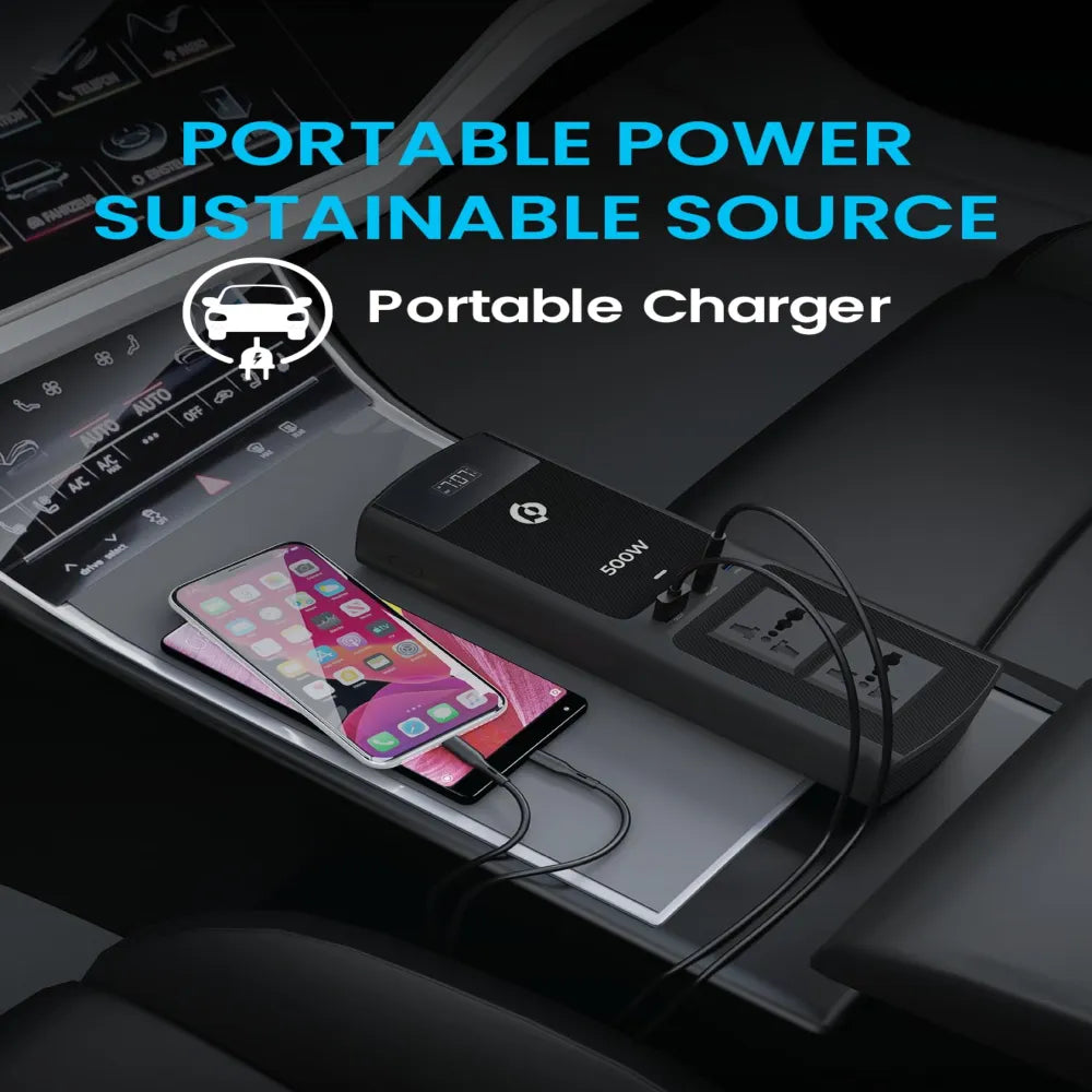 Powerology Multi-Port Car Universal Charging Inverter 500W