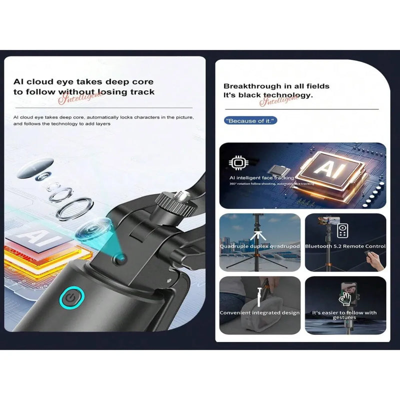 Q13 Selfie Stick with Wireless Tripod Stand With AI Tracking Technology