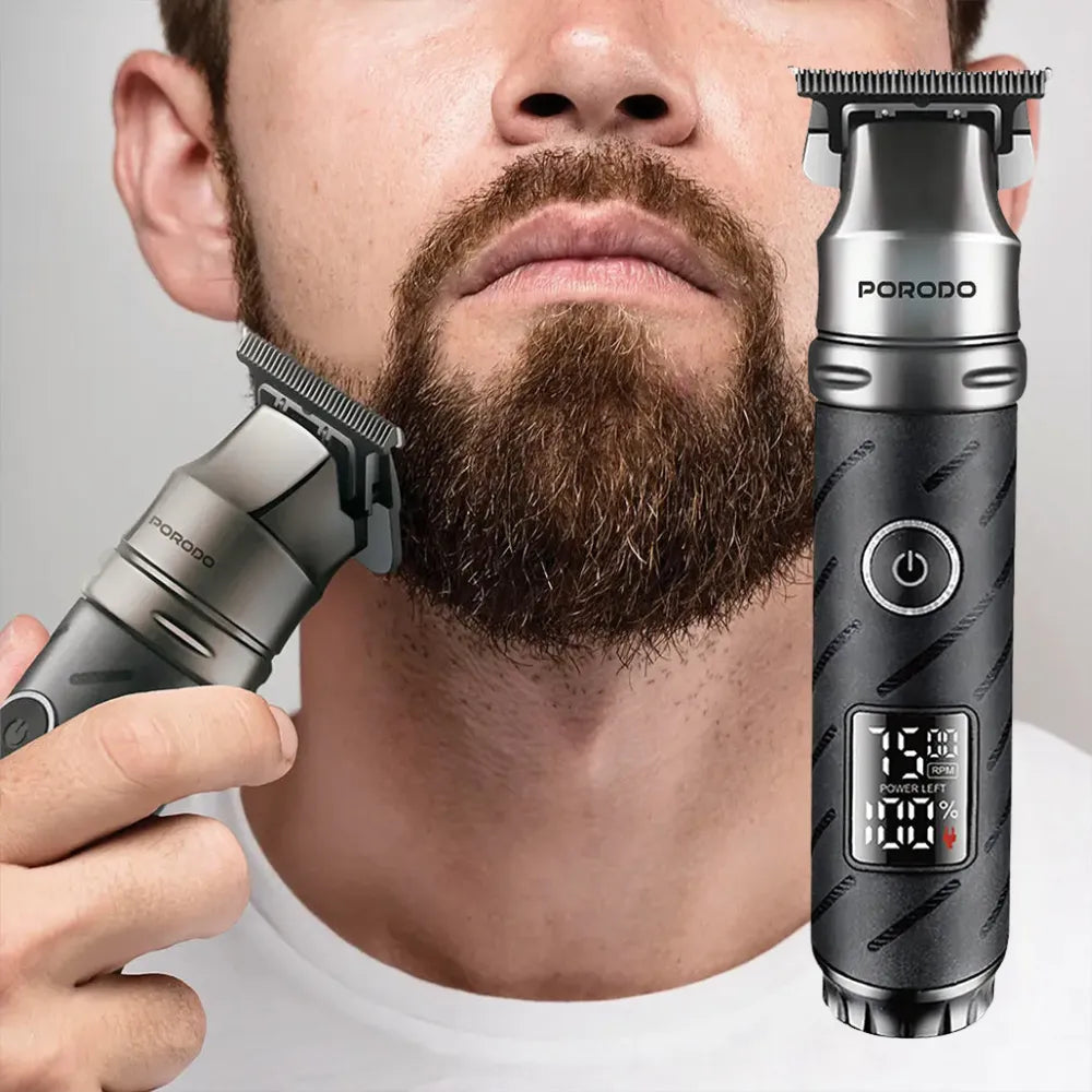 Porodo Lifestyle Edgemaster T-Blade Trimmer & Shaver with Dual Speed, 2000mAh Battery, USB-C Fast