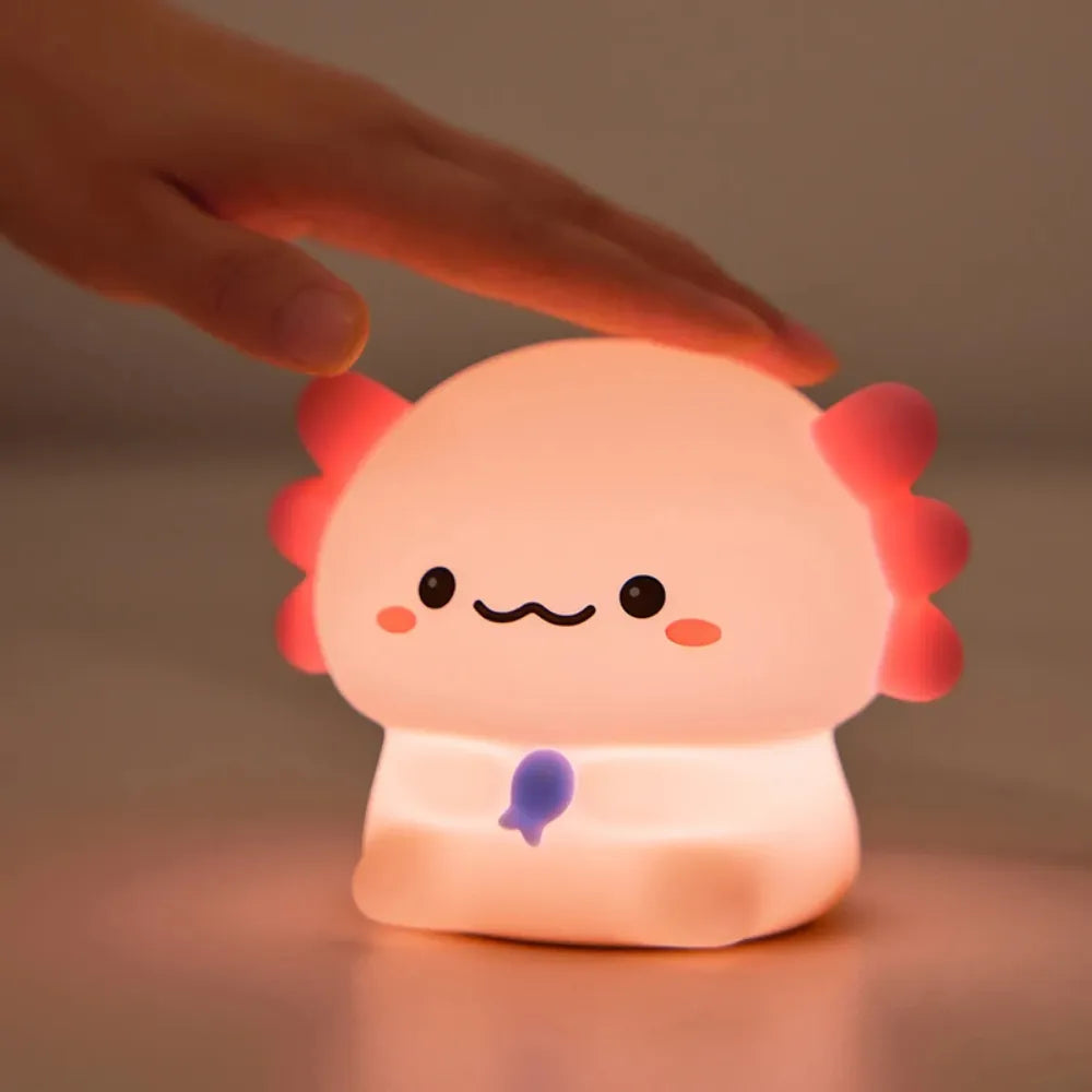 Baby Night Light Cute Newt Silicone Sleep Lamp with Touch Control & USB Rechargeable