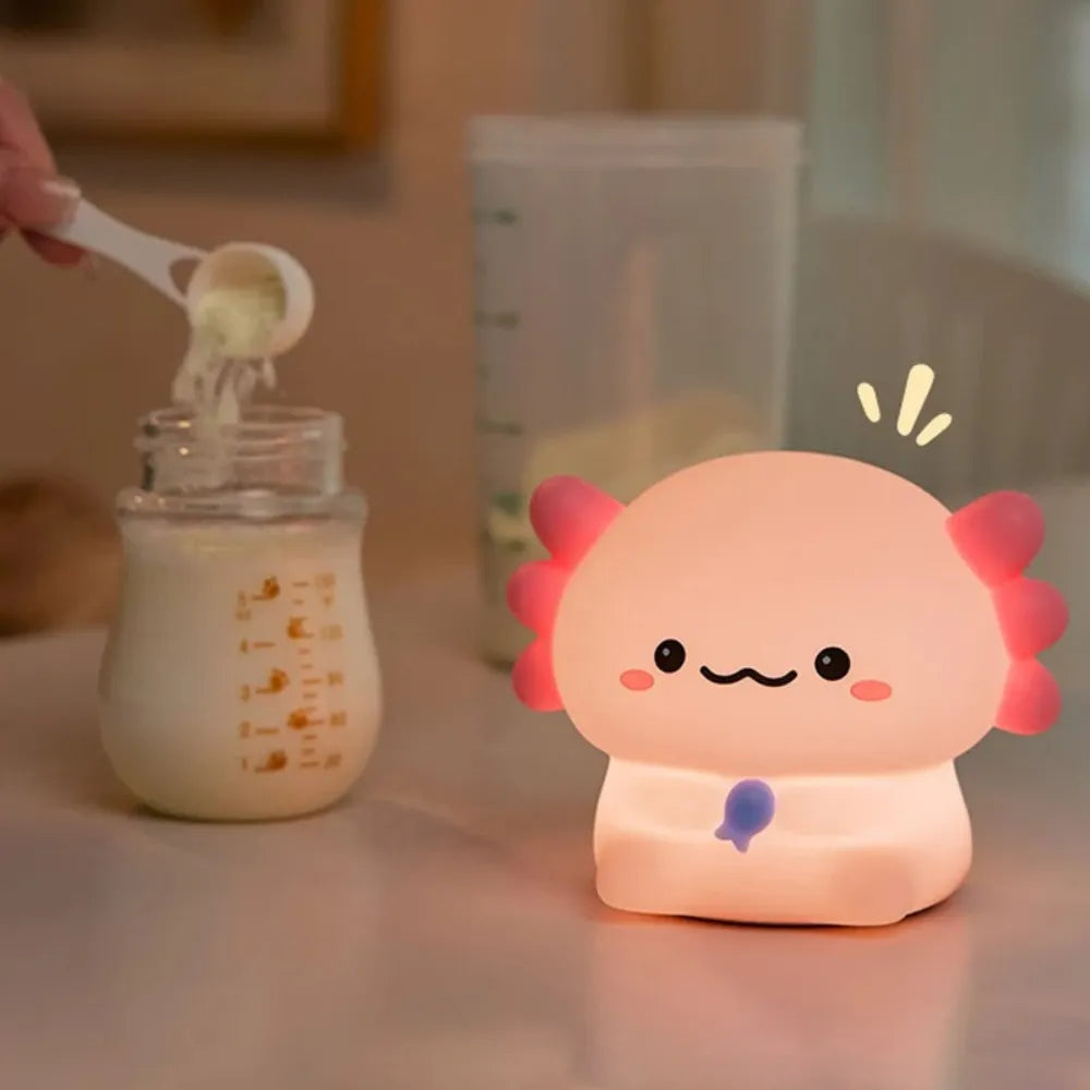 Baby Night Light Cute Newt Silicone Sleep Lamp with Touch Control & USB Rechargeable