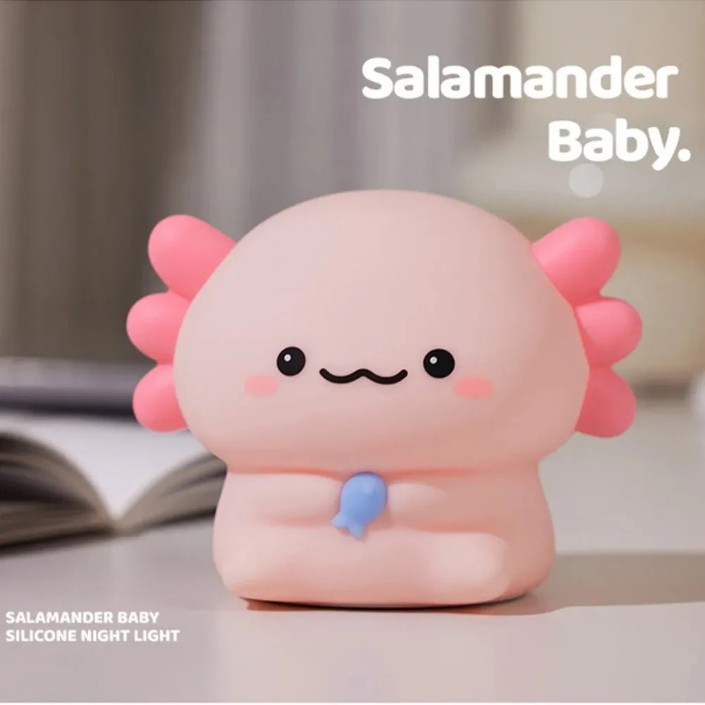Baby Night Light Cute Newt Silicone Sleep Lamp with Touch Control & USB Rechargeable