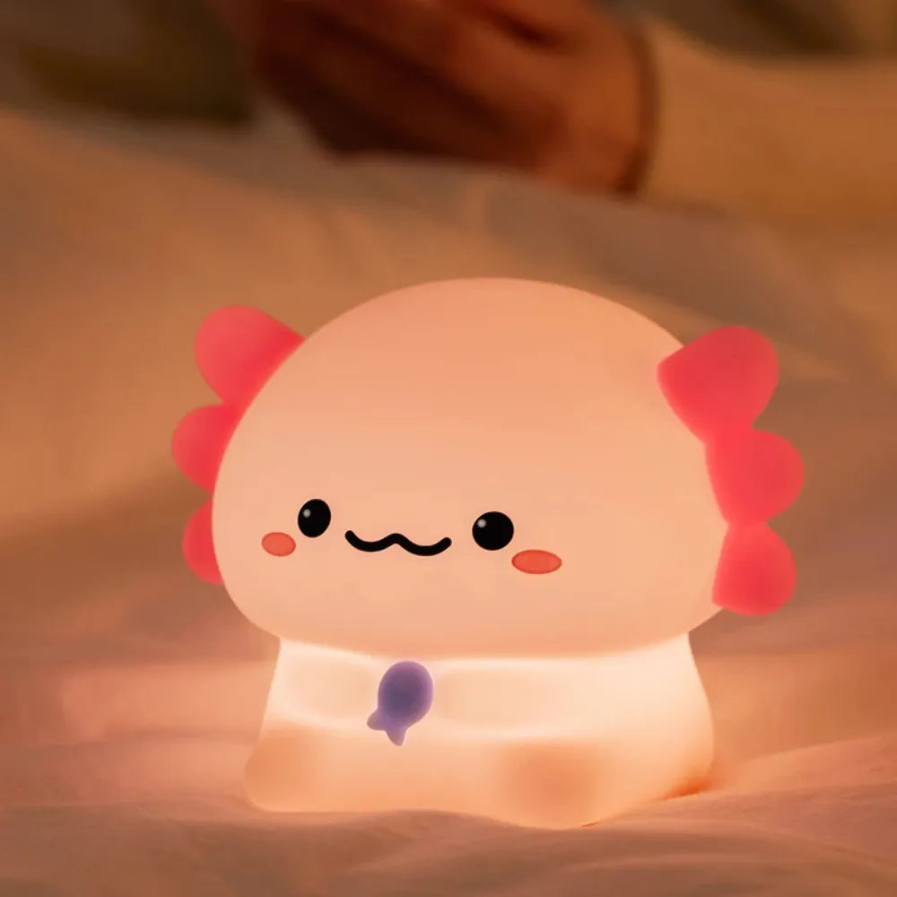 Baby Night Light Cute Newt Silicone Sleep Lamp with Touch Control & USB Rechargeable