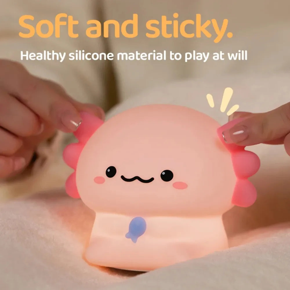 Baby Night Light Cute Newt Silicone Sleep Lamp with Touch Control & USB Rechargeable