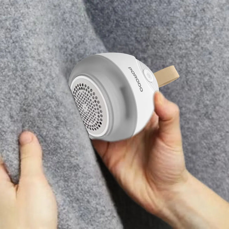 Porodo Lifestyle Fabric Shaver Lint & Bobbles Remover with 7200RPM Motor, 6 Knives, 600mAh Battery & USB-C Charging – White