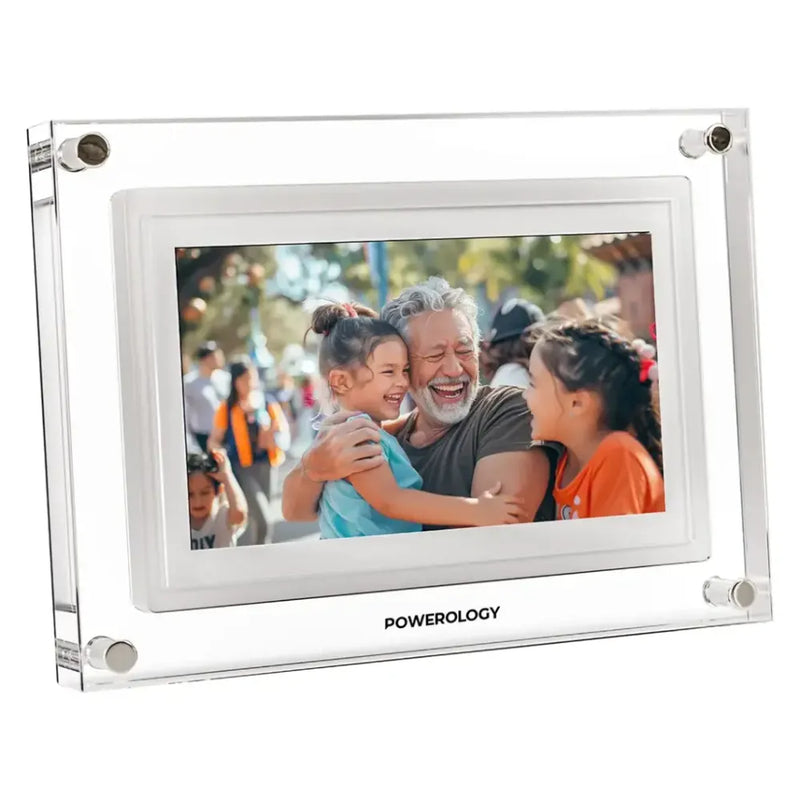 Powerology 10" Digital Photo Frame, HD IPS Touchscreen, Android 6.0, 32GB Storage, Wireless Sharing & Smart Photo Centering