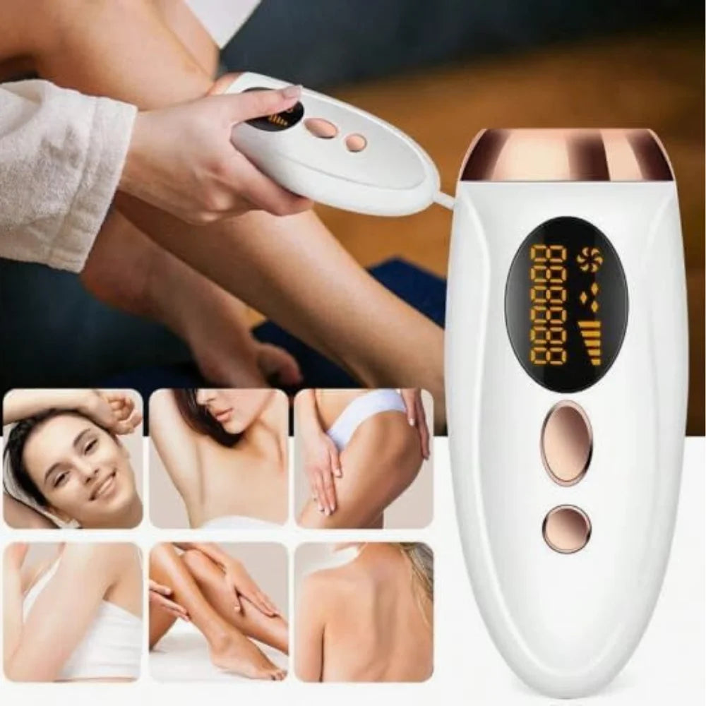 IPL Laser Hair Remover Device, 999,999 Flashes, Freezing Point Technology, 5 Intensity Levels - (White)
