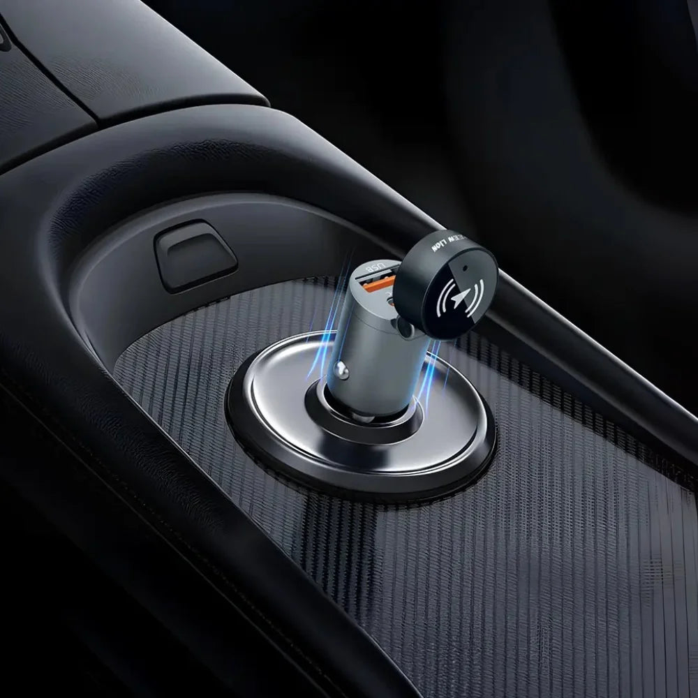 Green Lion Tracker Dual Port Car Charger, 30W USB-C PD + 22.5W USB-A QC, Built-in Bluetooth Tracker, Find My Compatible – Black