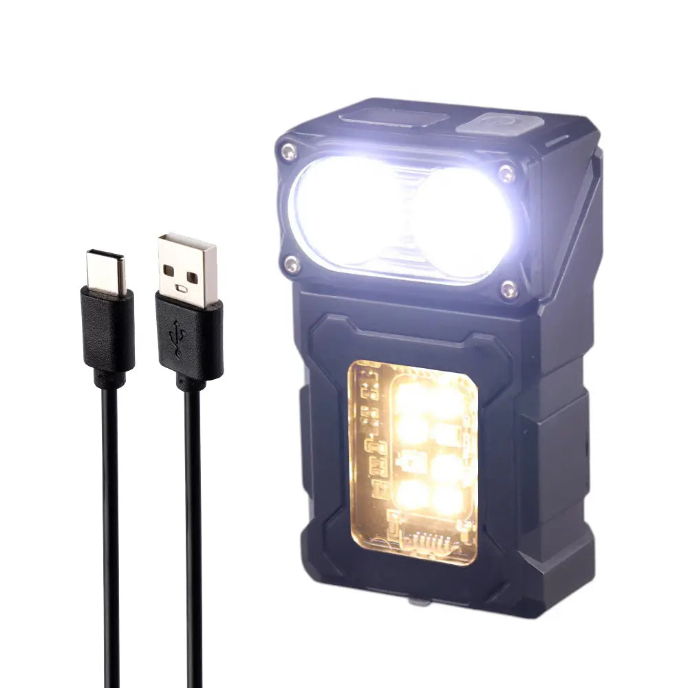 Mini Multi-Function Flashlight 180° Rotatable Head 1200mAh Type-C Rechargeable