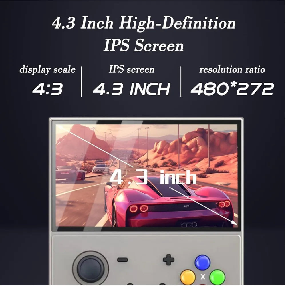 SJGAM M18 Retro Handheld Game Console 4.3-Inch IPS Screen 20,000+ Classic Games Quad-Core CPU with 4000mAh Battery